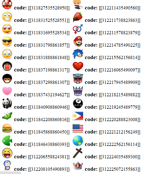 Emoticons Code emoticons facebook